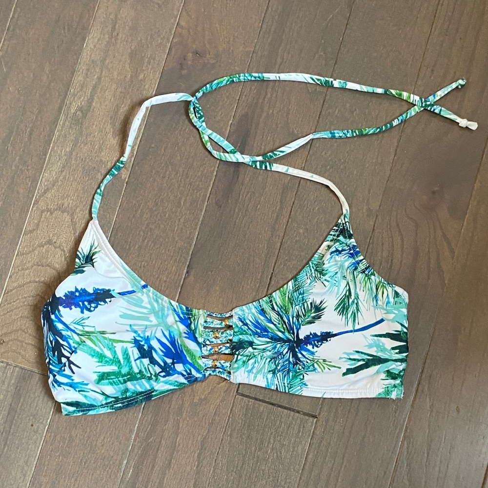Pilyq Green and Blue Braided Bikini Top
